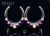 1-1/4" (32mm) White Brass Saddles with Purple and White Pearls