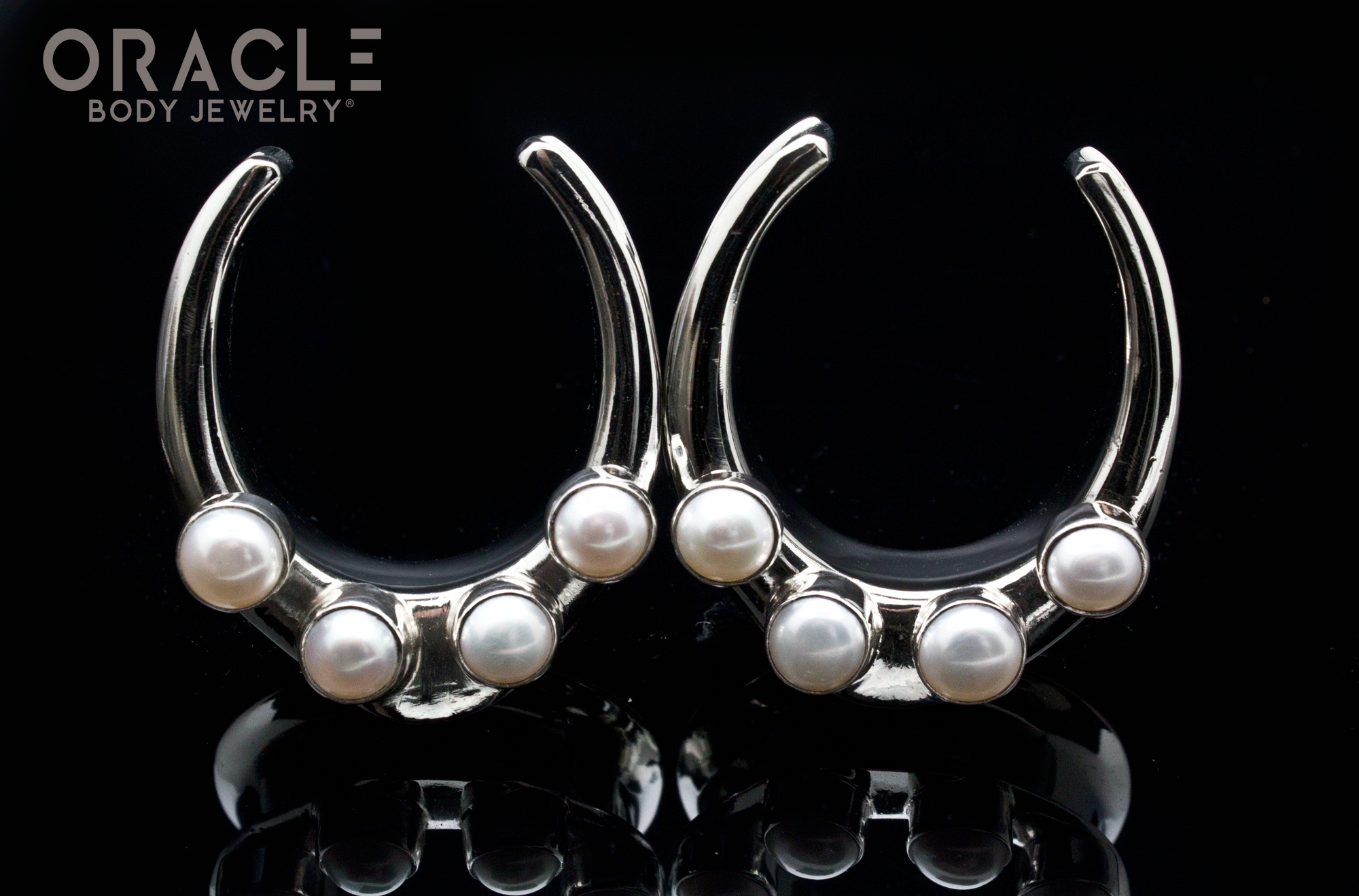 1-1/4" (32mm) White Brass Saddles with Pearls