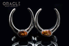 1-1/4" (32mm) White Brass Saddles with Fire Agates