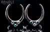 1-1/4" (32mm) White Brass Saddles with Tourmalines and London Blue Topaz