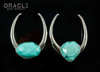 1-1/2" (38mm) White Brass Saddles with Natural Faceted Turquoise