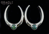 1-1/2" (38mm) White Brass Saddles with Rainbow Obsidian