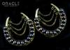 1-1/2" (38mm) Brass Saddles with Channel Set Black Pearls