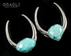 1-1/2" (38mm) White Brass Saddles with Natural Faceted Turquoise