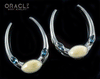 1-1/2" (38mm) White Brass Saddles with Fossil Mammoth Ivory and London Blue Topaz