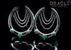 1-5/8" White Brass Saddles with Chains and Chrysoprase and Natural Turquoise