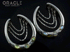 1-5/8" (41mm) White Brass Saddles with Chains and Labradorite