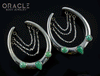 1-5/8" White Brass Saddles with Chains and Chrysoprase and Natural Turquoise