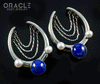 1-5/8" (41mm) White Brass Saddles with Chains and Lapis and Pearls