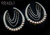 1-3/4" (44mm) White Brass Saddles with Chains and Channel Set Pearls