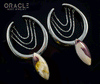 2" (51mm) White Brass Saddles with Chains and Mookaite