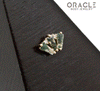 14k Yellow Gold Triple Crown Moss Agate and Diamonds Threadless End