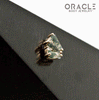 14k Yellow Gold Triple Crown Moss Agate and Diamonds Threadless End