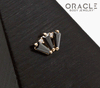 14k Yellow Gold Triple Crown Black and White CZ Threadless End