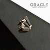 14k Yellow Gold Triple Crown Black and White CZ Threadless End