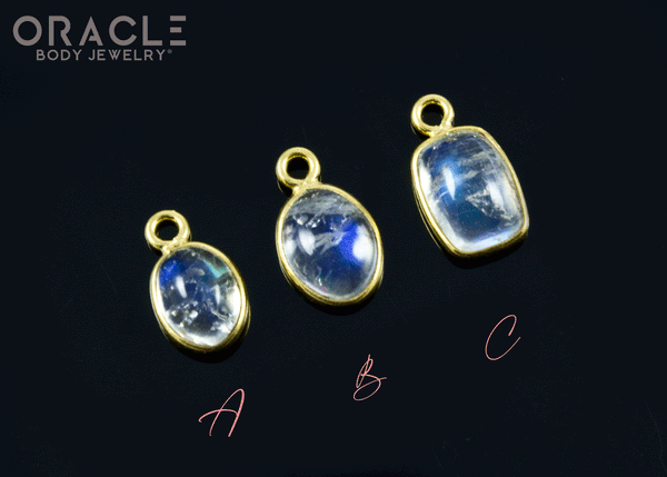 18k Yellow Gold Moonstone Charms
