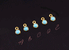 18k Yellow Gold Natural Turquoise Charms