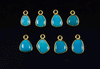 18k Yellow Gold Natural Turquoise Charms