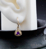 14k Yellow Gold Amethyst with Diamonds Charm