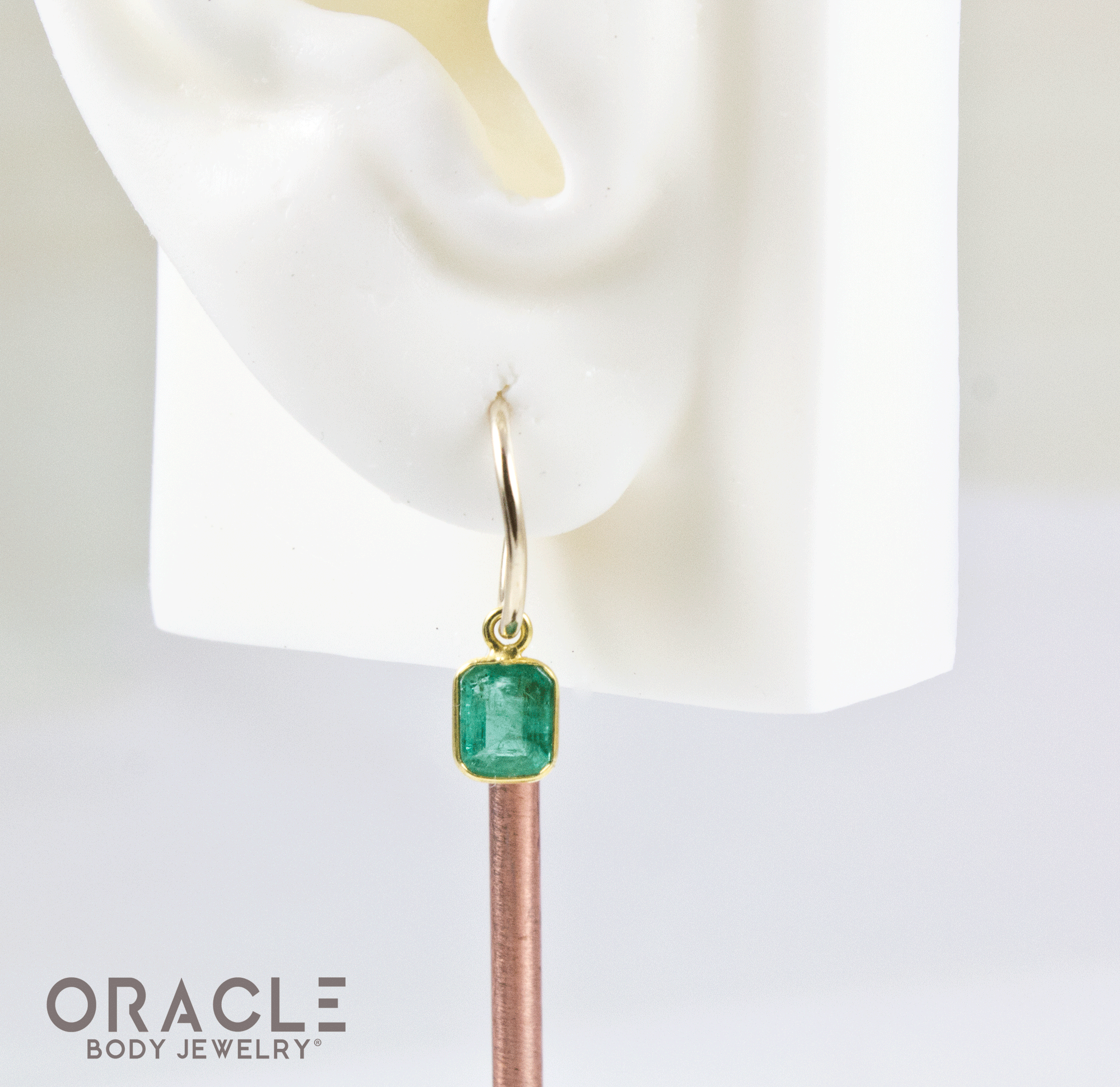 18k Yellow Gold Emerald Charms