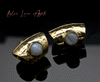 Hammered Brass Lobe Clickers with Stones