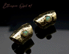 Hammered Brass Lobe Clickers with Stones
