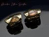 Hammered Brass Lobe Clickers with Stones