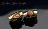 Hammered Brass Lobe Clickers with Stones