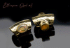 Hammered Brass Lobe Clickers with Stones