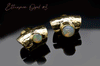 Hammered Brass Lobe Clickers with Stones