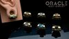 Hammered Brass Lobe Clickers with Stones