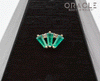 14k Yellow Gold Triple Crown Chrysoprase and Diamonds Threadless End