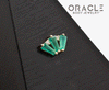 14k Yellow Gold Triple Crown Chrysoprase and Diamonds Threadless End