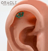 14k Yellow Gold Triple Crown Chrysoprase and Diamonds Threadless End