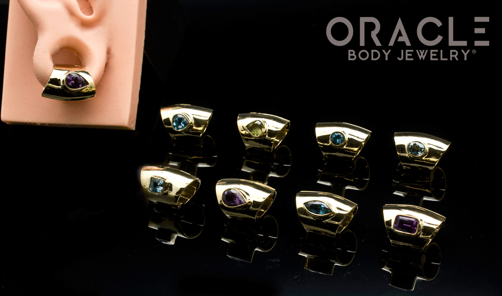 High Polish Brass Lobe Clickers with Stones
