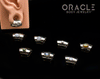 High Polish White Brass Lobe Clickers with Stones