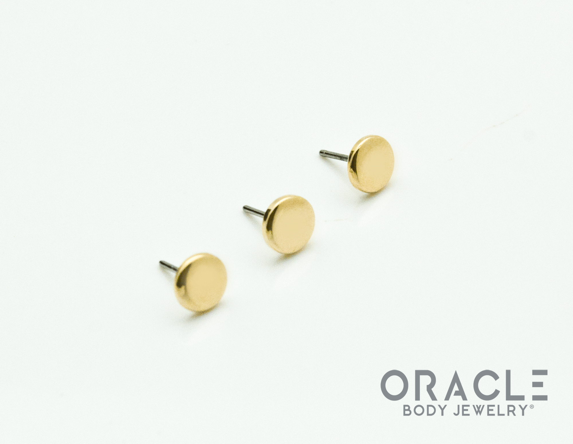 14k High Polish Disc Threadless End 4mm