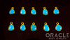 18k Yellow Gold Natural Turquoise Charms