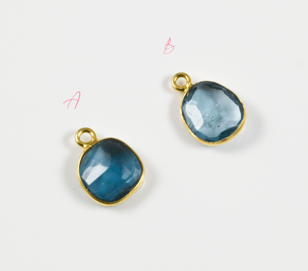 18k Yellow Gold London Blue Topaz Charms