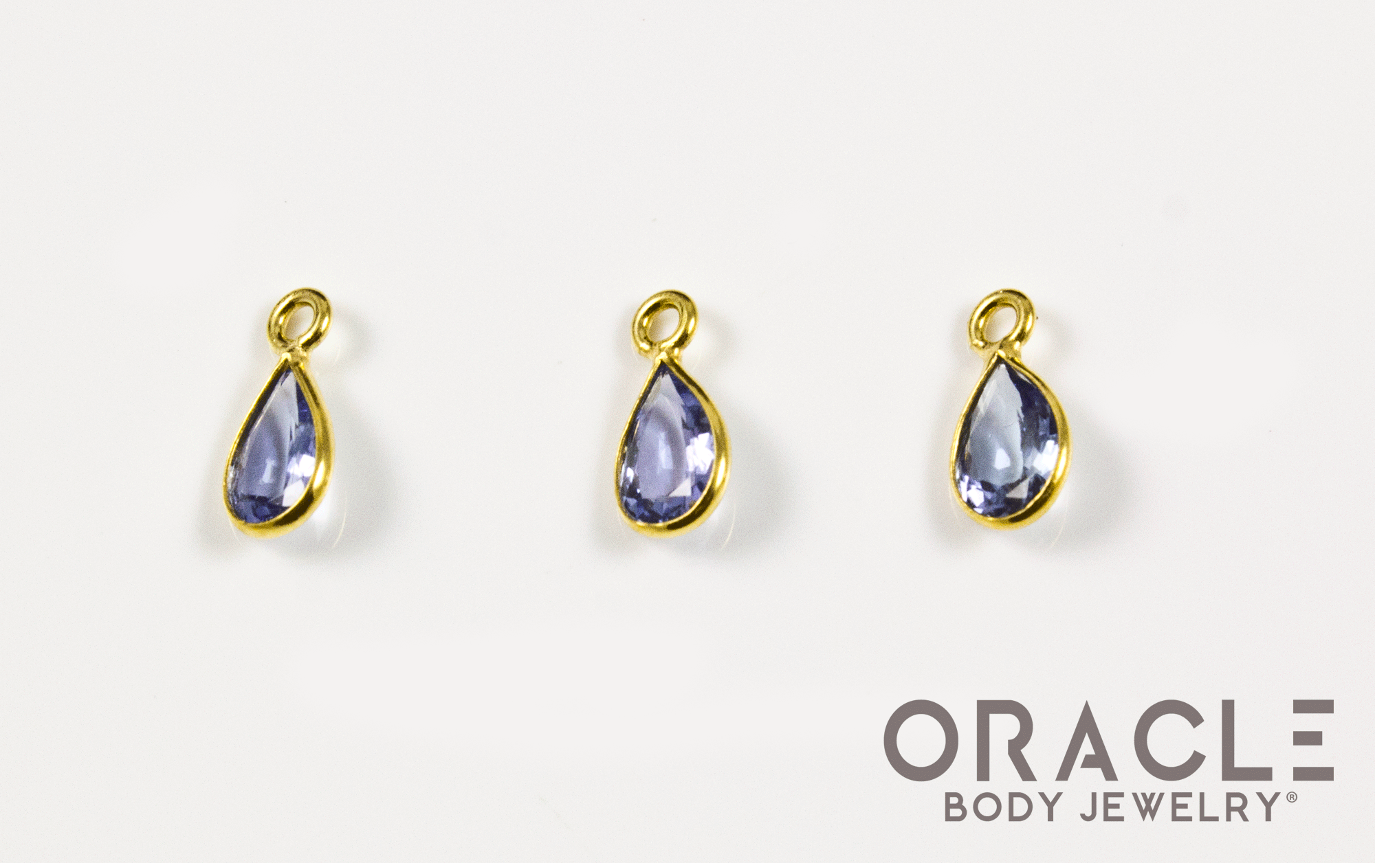 18k Yellow Gold Faceted Tanzanite Charms