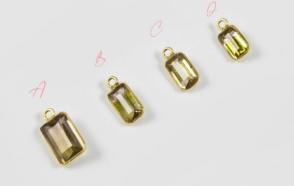 18k Yellow Gold Tourmaline Charms
