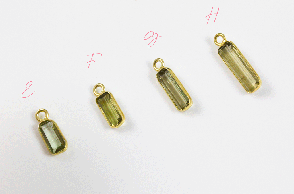 18k Yellow Gold Tourmaline Charms