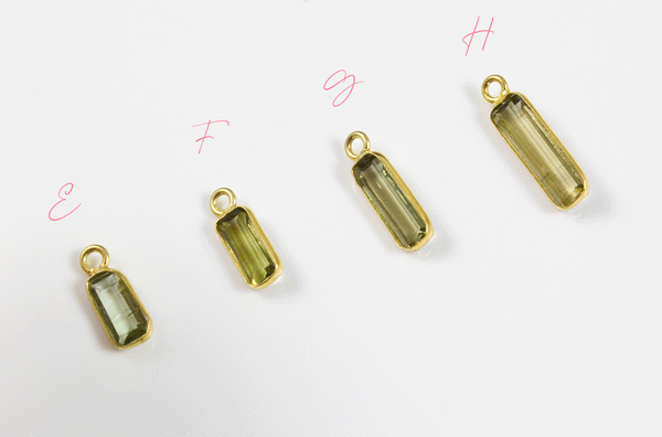 18k Yellow Gold Tourmaline Charms