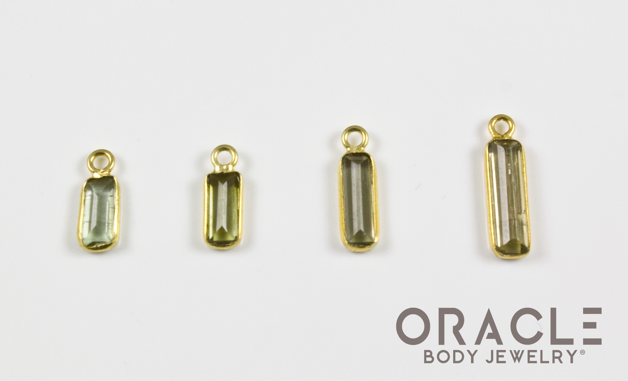 18k Yellow Gold Tourmaline Charms