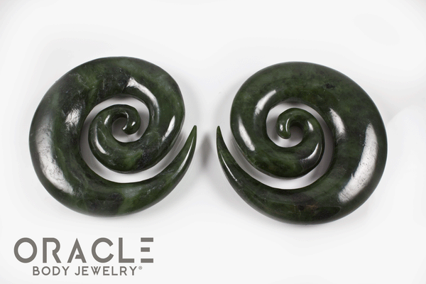 1" Nephrite Jade Spirals