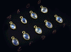 18k Yellow Gold Rose Cut Moonstone Charms