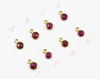 18k Yellow Gold Rose Cut Ruby Charms