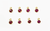 18k Yellow Gold Rose Cut Ruby Charms