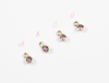 18k Yellow Gold Faceted Pink Sapphire Charms