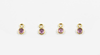 18k Yellow Gold Faceted Pink Sapphire Charms